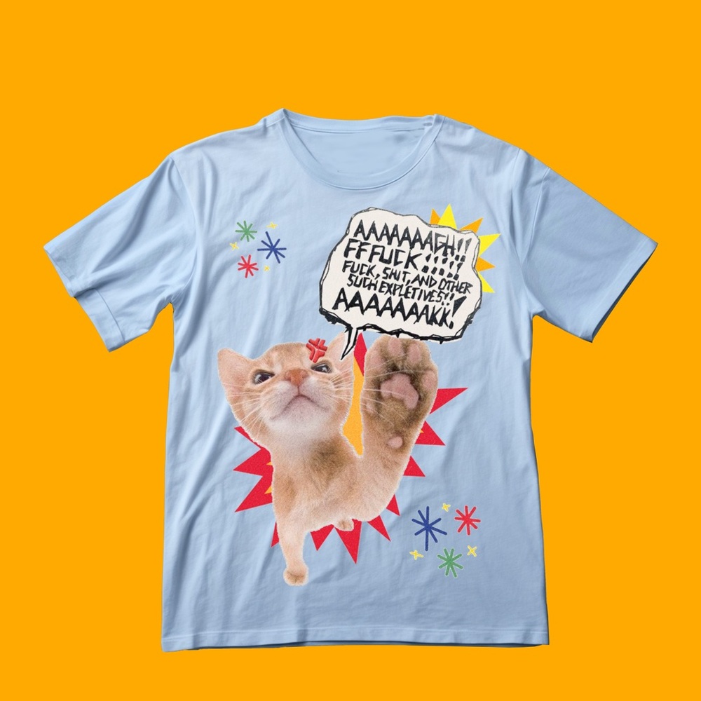 Angry cat t shirt